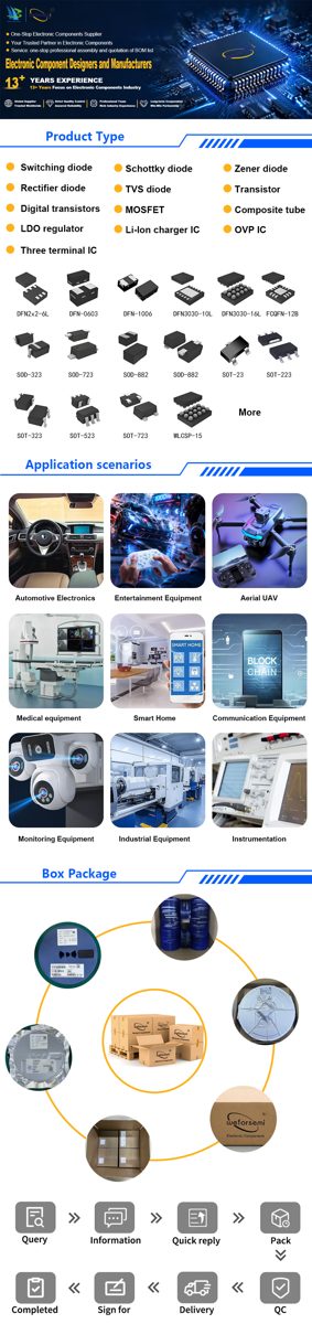 Electronic components shown on the Haiben official website