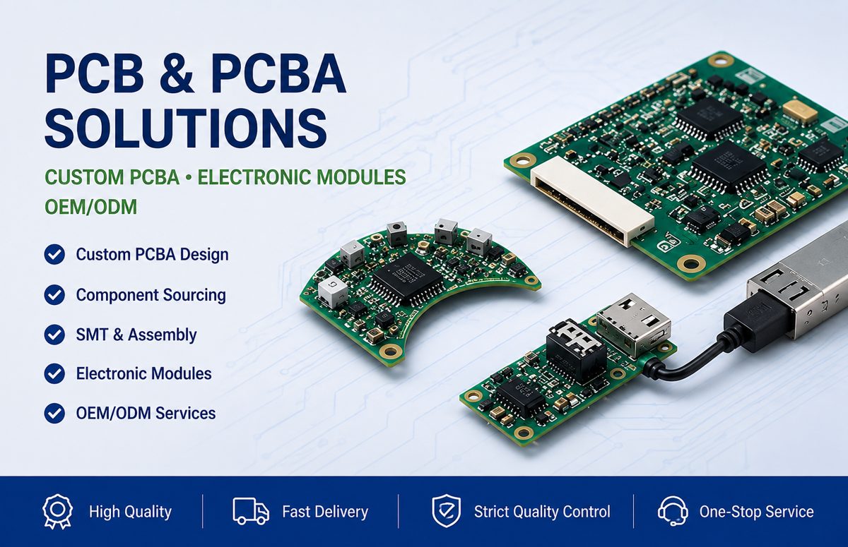 PCB and PCBA solutions illustration from the Haiben official website solutions page